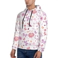 thumbnail image 3 of Uemuo Retro Floral Pattern Men's Hoodie - Casual Pullover Hoodie with Kangaroo Pocket, Stylish Hooded Sweatshirt for Everyday Wear-4X-Large, 3 of 7