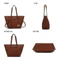 thumbnail image 7 of MKF Collection Alexandra Vegan Leather Women's Tote Handbag & Wallet 2-Piece Set by Mia K. - Brown, 7 of 7