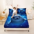 thumbnail image 3 of Manfei Underwater Seal Queen Sheet Sets for Kids Boys and Girls, Arctic Animal Print Bed Set 4pcs, 1 Flat Sheet, 1 Fitted Sheet and 2 Pillowcases, 3 of 6
