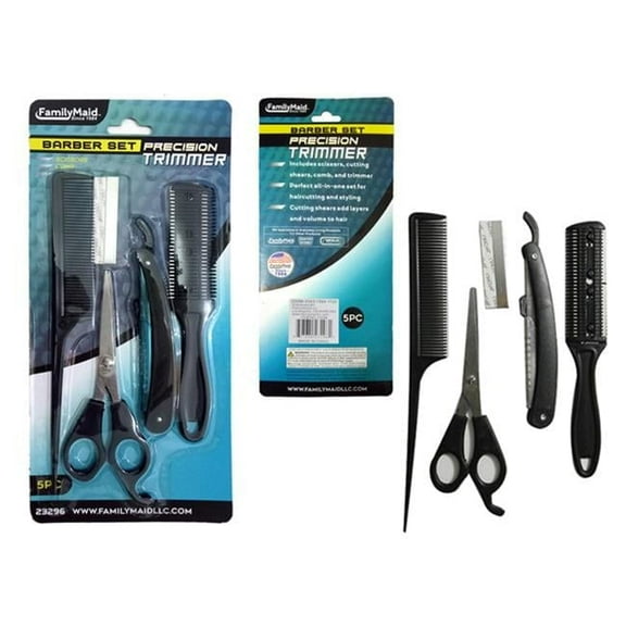 FamilyMaid 23296 Barber Set, Black - 5 Piece