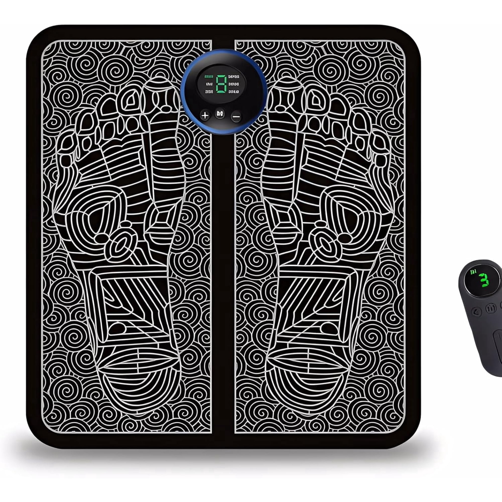 EMS Foot Massager 8 Modes 19 Intensity Levels Relaxes Feet Promotes Blood Circulation Relieves Pain Portable Remote Control for Home Use