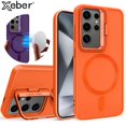 thumbnail image 2 of Luxury Liquid Silicone Lens Metal Stand For Magsafe Magnetic Phone Case For Samsung S24 Ultra S23 Plus Camera Holder Candy Cover, 2 of 5