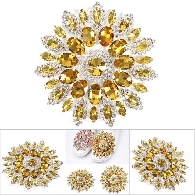 Crystal Glass Rhinestones Decoration DIY Crystal Rhinestone Embellishments Sparkly Gems for Clothes Bags Shoes Jewelry Accessories 11cm with Bright Silver