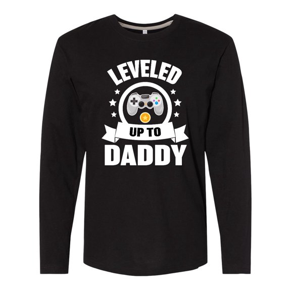 Inktastic Leveled up To Daddy with Game Controller Long Sleeve T-Shirt