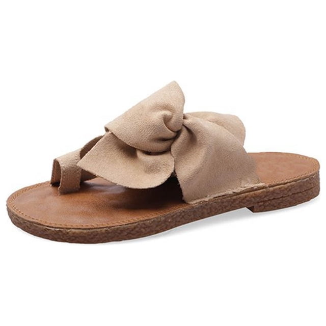 Amzcrzy Zapatos de mujer,Zapatos de mujer,Zapatillas de mujer, Pantuflas planas informales de verano para mujer, cómodas y antideslizantes con lazo. Sandalias Mujer Zapatillas De Casa