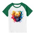 thumbnail image 3 of Feancey T-Shirt Graphique 3D Enfants Garçons Filles Mignon Imprimé Manches Courtes Hauts Doux Décontracté Col Rond Blouse Chandail d'Été T-Shirts Rabais de 90 % Liquidation Vert 9 Ans, 3 of 9