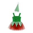 thumbnail image 3 of Yruioon Kids Christmas Elf Costume Girls Sequin Tutu Skirt Ballet Dance Leotard Figure Skating Dress Green 10, 3 of 7
