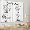 thumbnail image 6 of White Farmhouse Laundry Curtains Laundry Room Rules Small Short Cafe Window Curtains Wash Dry Fold Repeat Rod Pocket Bathroom Window Drapes Treatment Tier Curtains 2 Panels (27.5x36 Inch), 6 of 6