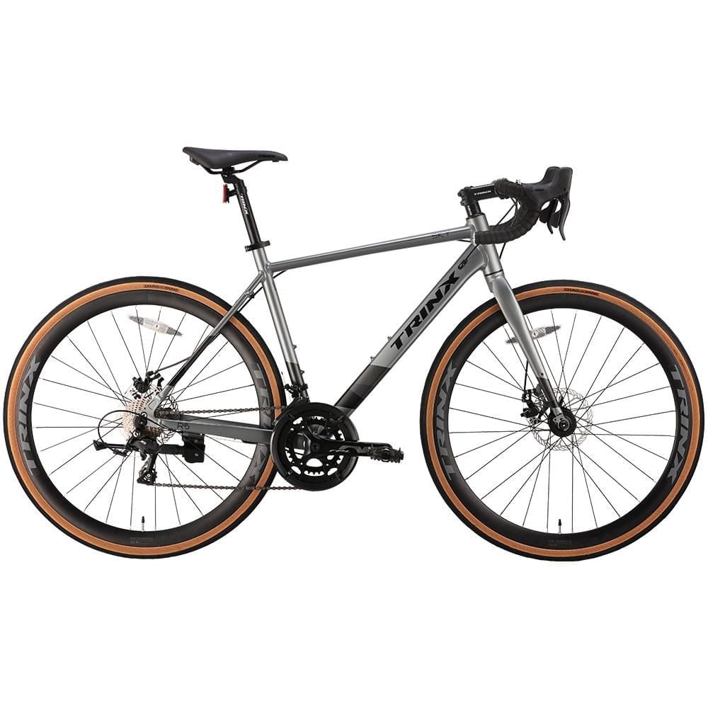 TRINX SKY 700C Road Bike for Men and Women, 18 Speed Hybrid Bike for Adults - Grey, 700C/Adult