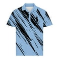 thumbnail image 4 of Hinvhai Men's Polo Shirts Short Sleeve Button Collar Geometry Printed Golf Tshirts Big and Tall Business Casual Fashion Tops Light Blue L(L), 4 of 5
