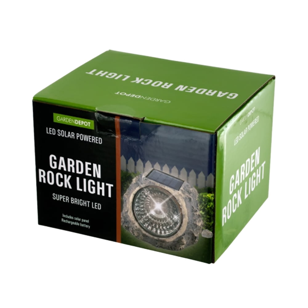 Solar Powered LED Garden Rock Light