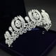 thumbnail image 4 of Zhuge Tiara de boda para novia, diadema de princesa, corona de novia, joyería para el cabello con diamantes de imitación de cristal, decoración para novia, cumpleaños, graduación, boda (plateada), 4 of 5