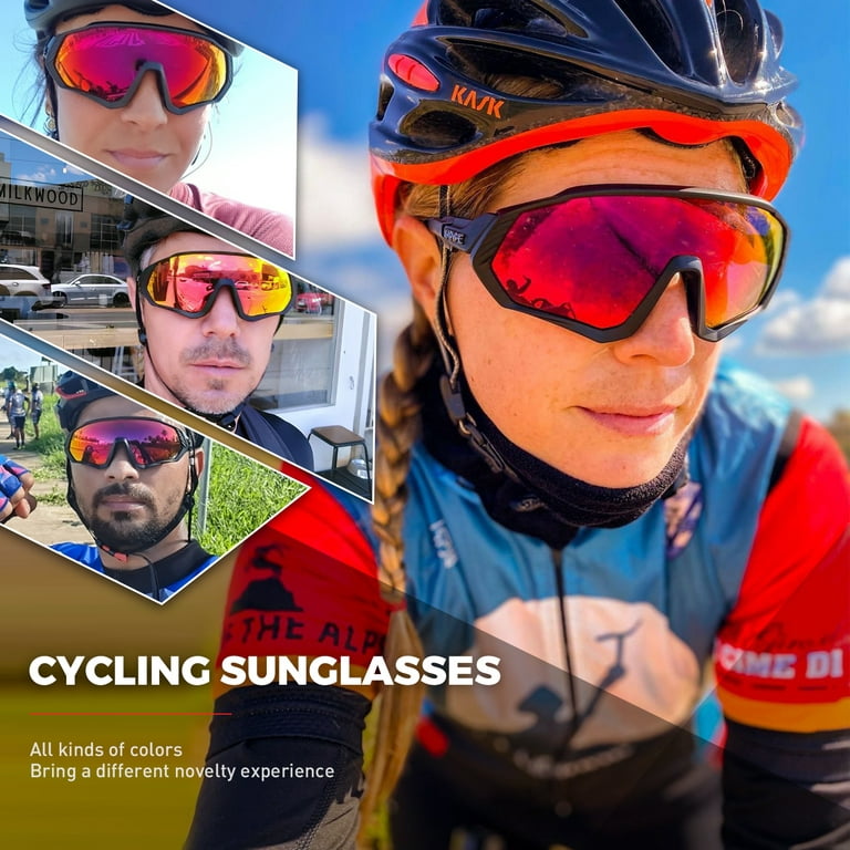 KAPVOE Colored 1 Lenses Bicycle Cycling Glasses For Men Women, Racing  Sunglasses Eyewear Sun-glasses Bike Cycle Goggles UV400 MTB For Outdoor  Sports Driving Fishing Running Golf Beach Baseball 