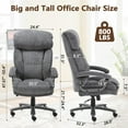 thumbnail image 3 of CLATINA Ergonomic Big and Tall Executive Office Chair with Upholstered Swivel 800lbs High Capacity Adjustable Height Thick Padding Headrest and Armrest for Home Office Grey, 3 of 9