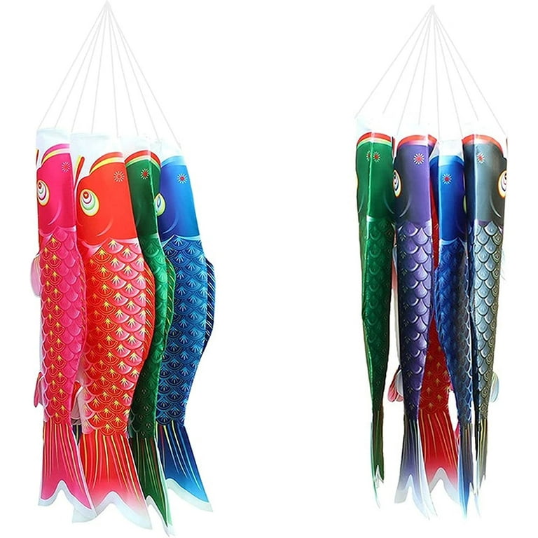 KENJI　鯉のぼり 6pcs/Set Koinobori Japanese Carp Windsock, 70x18cm Wind Koi