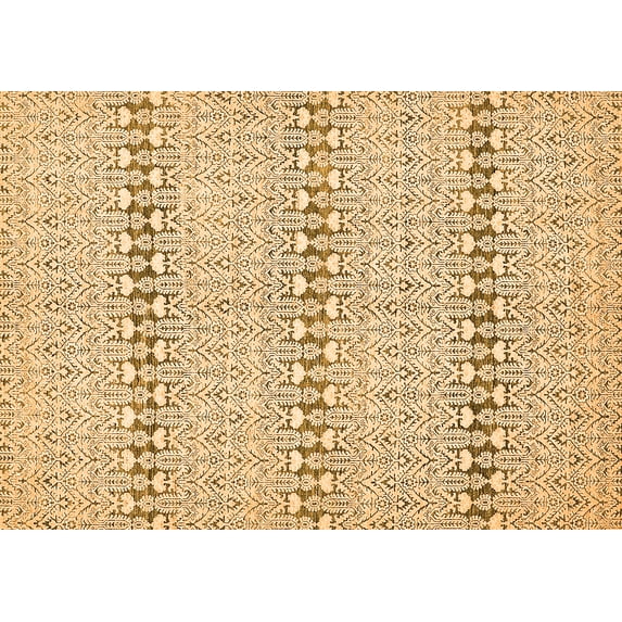Ahgly Company Indoor Rectangle Abstract Orange Modern Area Rugs, 7' x 9'