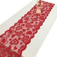 thumbnail image 5 of Valentines Day Decor Table Runner - 13 x 72 Inch Red Lace Table Runner for Wedding Party, Valentines Decorations - Valentines Day Decor Home Romantic Decorations Heart Shaped Table Runner, 5 of 9