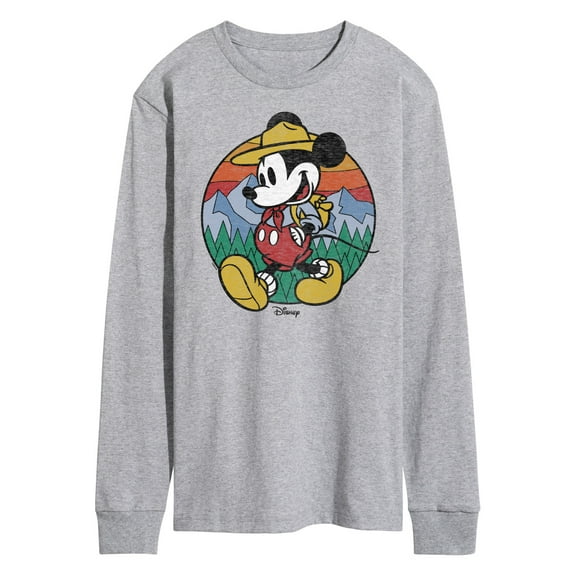 Disney - Mickey & Friends - Mickey is Happy Camping & Hiking - Men's Long Sleeve T-Shirt
