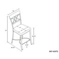 thumbnail image 5 of Roselyn 5-Piece Counter Height Pub Set, Brushed Faux Medium Cherry Wood with "Matte Pewter and Bronze" Metal, 5 of 16
