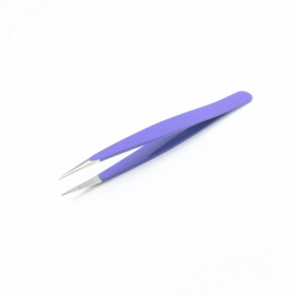 STEP ZERO  Ingrown Hair Removal Professional Tweezers - Pointed, Stainless Steel, for eyebrow, splinters, chin, ingrown hair (Purple)
