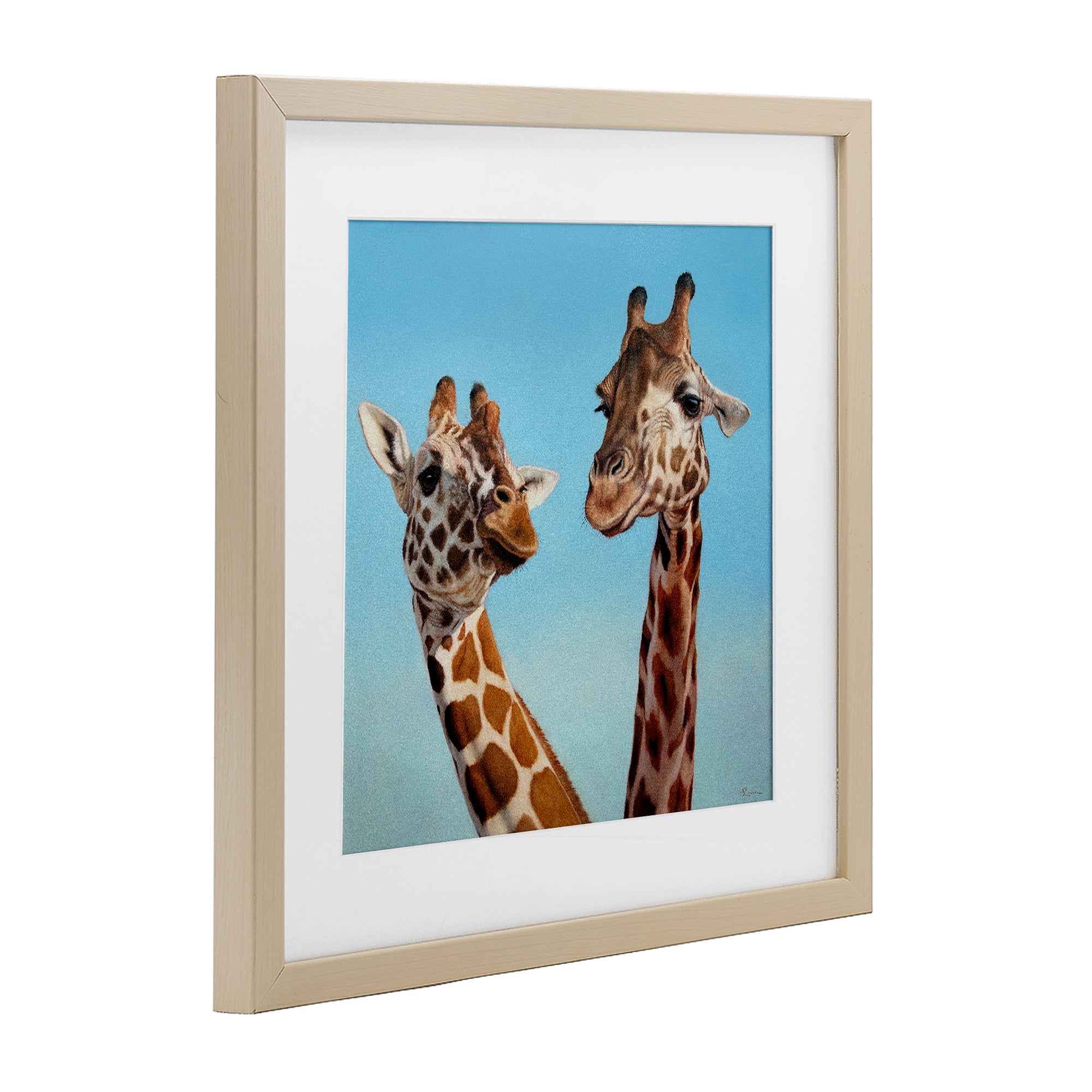Stupell Industries Romantic Soulmate Giraffes Birch Framed Print Under Glass, design by Lucia Heffernan