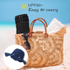 thumbnail image 5 of Sombrero de paja para mujer, gorra de sol de playa de ala ancha, plegable, grande, flexible, papel Natural trenzado, 5 of 5