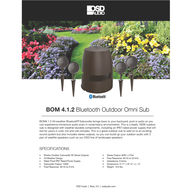 Outdoor powered on sale subwoofer