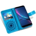 thumbnail image 5 of Asuwish Compatible with Hot Pepper Serrano 3 Wallet Phone Case and Tempered Glass Screen Protector Flip Credit Card Holder Stand Mandala Flower Cell Cover for HPP-L55B HPPL55B Women Men Blue, 5 of 8