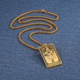 thumbnail image 4 of Skeleton Tarot Card Necklace Stainless Steel Amulet Marigold Tarot Card Major Arcana Necklaces for Women Men, 4 of 7