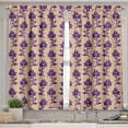 thumbnail image 2 of Ambesonne Purple Valance & Curtain, Ancestral Blooming Nature, 55"x24", Beige Plum, 2 of 6