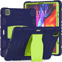 iPad Pro 12.9 inch 5th Generation 2021 Case,Dteck Shockproof Rubber Hybrid 3-Layer Protection Heavy Duty Case Kickstand Cover Pen Holder Design for iPad Pro 12.9" 5th Gen 2021,Navy Green