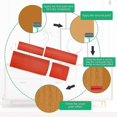 thumbnail image 4 of 4 Pieces Rubber Wood Grain Tool Rubber Paint Tool Comb Faux Wood DIY Imitation Paint Rollers For Furniture Wall Decor (Red), 4 of 5