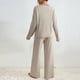 thumbnail image 4 of Puntoco Conjunto de pantalones casuales de manga larga con cuello redondo y punto sólido a la moda para mujer Puntoco Puntoco-5457, 4 of 8