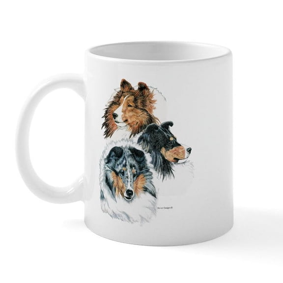 CafePress - Sheltie Portraits Mug - 11 oz Ceramic Mug - Novelty Coffee Tea Cup