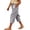 Gray, variant on Posijego Girls Linen Capri Pants Wide Leg Drawstring High Waisted Side Buttons Summer Causal Cropped Trousers with Pockets