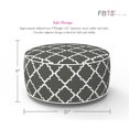 thumbnail image 3 of FBTS Prime 21x21x9 inch Round Gray Geometric Fabric Indoor Outdoor Inflatable Ottomans with PVC Insert, 3 of 8