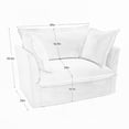 thumbnail image 6 of Modern Chenille Fabric Armchair with 1 Big Back Cushion and 2 Toss Pillows, 85cm Single Seat, 6 of 26