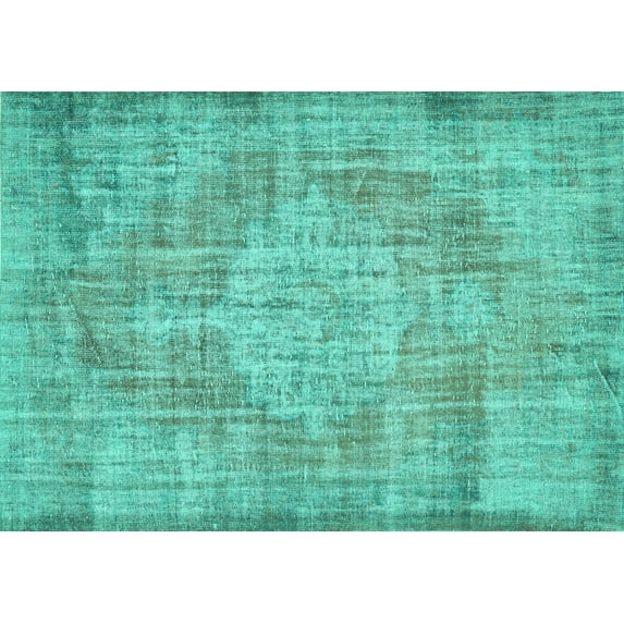 Ahgly Company Indoor Rectangle Abstract Turquoise Blue Contemporary Area Rugs, 6' x 9'