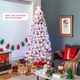 thumbnail image 4 of Gymax 7 FT Pre-Lit Fiber Optic Christmas Tree White Snow-Flocked Artificial Christmas Tree, 4 of 10