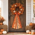thumbnail image 7 of Roiihwy Large Holiday Wreath Bow For Front Door Indoor Outdoor Wall Festival Decor, 27.5x8in, Orange, 7 of 7
