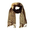 thumbnail image 3 of Sakkas 70" x 28" Big Paisley Jacquard Layered Woven Pashmina Shawl / Wrap Stole - Fuscia, 3 of 11