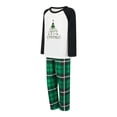 thumbnail image 3 of Spewahor Christmas Pajamas for Family Long Sleeve Tree Print Raglan Tops + Plaid Pants Set Winter Loungewear, 3 of 10
