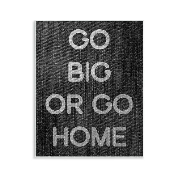 Stupell Industries Go Big or Home Phrase Text & Numbers Painting Unframed Art Print Wall Art, 11 x 14