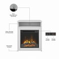 thumbnail image 3 of 400 Series 24W Electric Fireplace with Shelf in White - Engineered Wood, 3 of 7