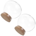 thumbnail image 3 of 2pcs Spherical Glass Jar with Cork Lid Airtight Candy Jar Kitchen Glass Jar for Preserving Storing, 3 of 8