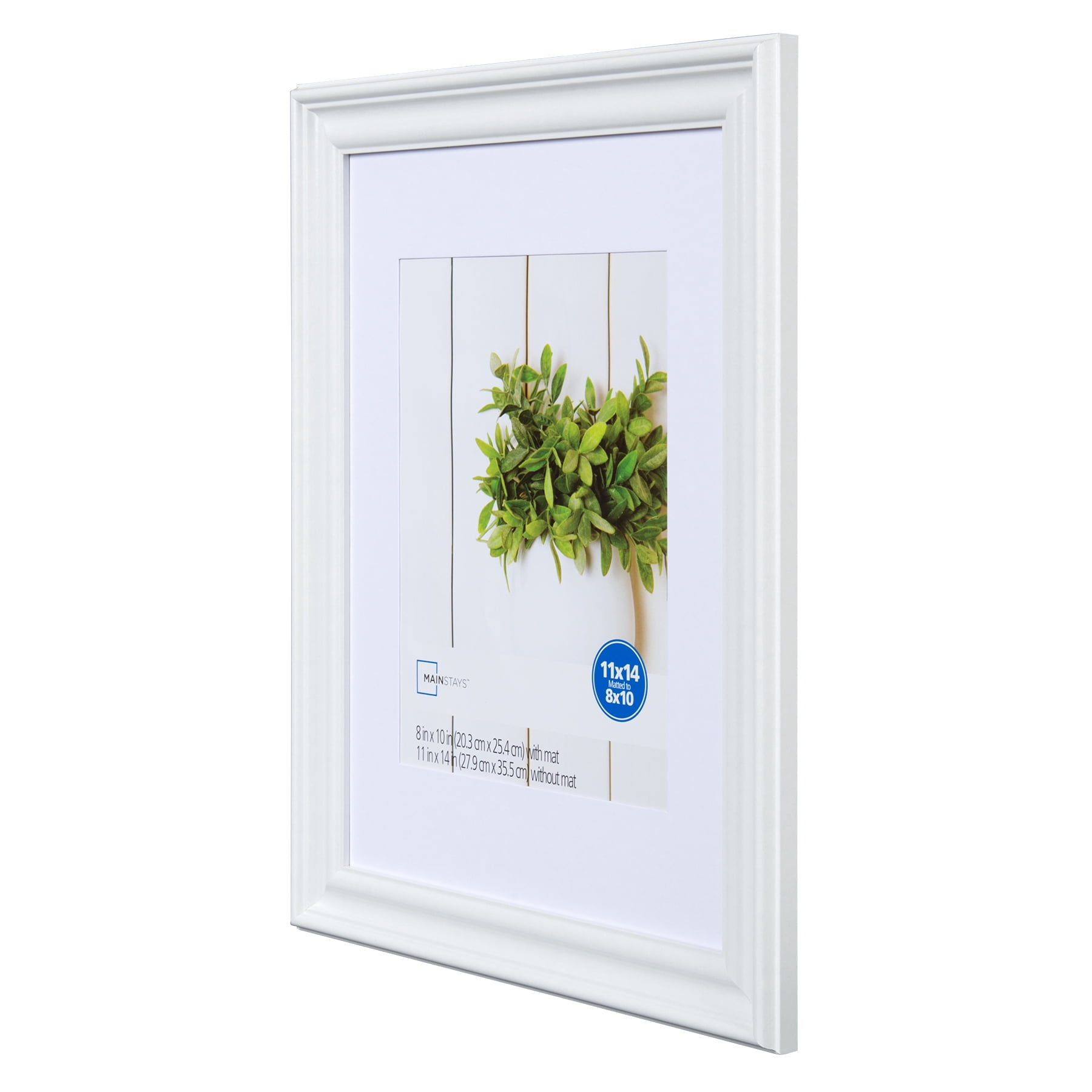 Mainstays Traditional 11x14 Matted to 8x10 White 1.46" Wall Picture Frame