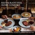 thumbnail image 3 of Reactive Glaze Stoneware Dinnerware Set Service for 2, 8 Piece Ceramic Plates and Bowls with Deep Pasta Bowls, Chip Resistant, Microwave & Dishwasher Safe, 3 of 9