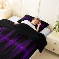 thumbnail image 3 of Homewish Purple Neon Stripes Twin Comforter Sets,Abstract Geometric Bedding Set,Black Reversible,2 Pieces,1 Comforter and 1 Pillowcase, 3 of 7