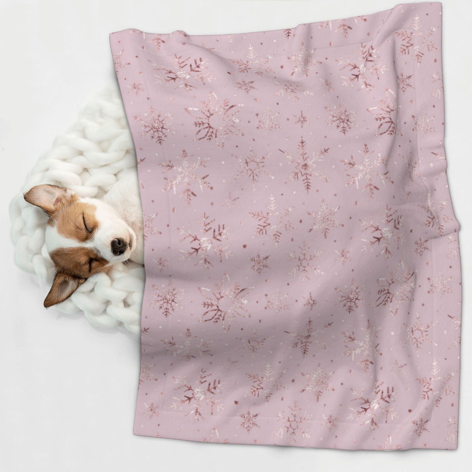 Naloa Minimalist Snowflake Dog Blanket, 3 Sizes Cat Blanket for Indoor Cats Large Medium Small Dog Gifts-Medium