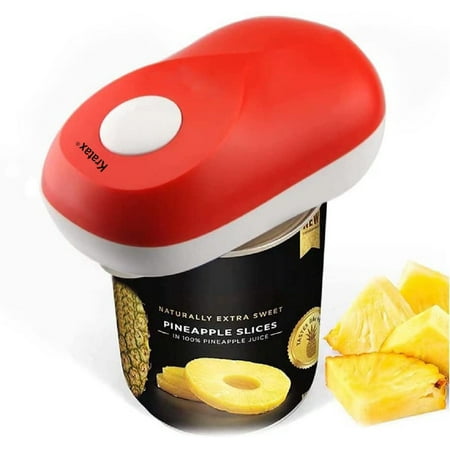 

Kratax One Touch Can Opener: Auto Stop When Finished Ergonomic Smooth Edge Food-Safe Battery Operated Can Opener Red Electric Can Opener